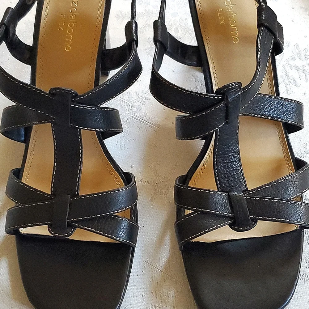 Liz Claiborne Kelly Flex Leather Upper Strappy Buckle Heels Women's Size 10M - Picture 5 of 12
